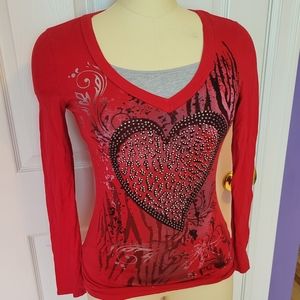 Dots red long sleeved top